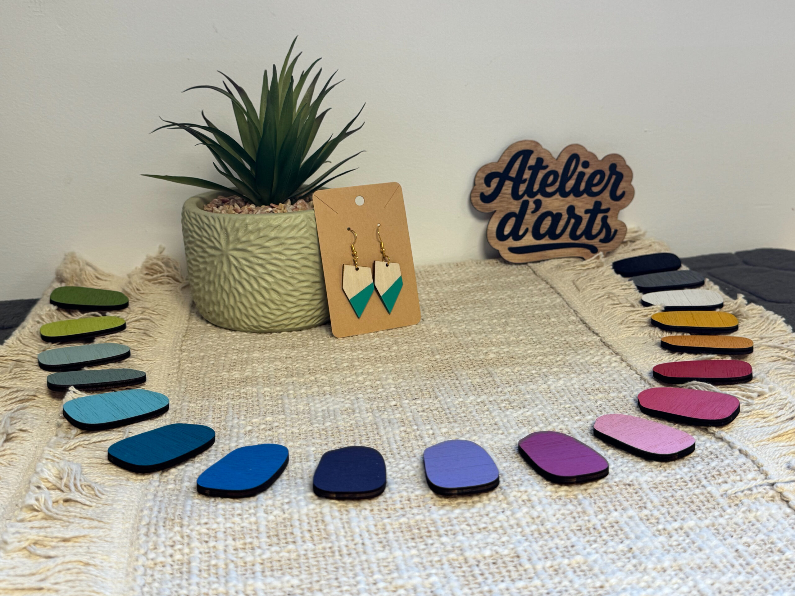 Boucles d’oreilles Polygone Océan – Image 4