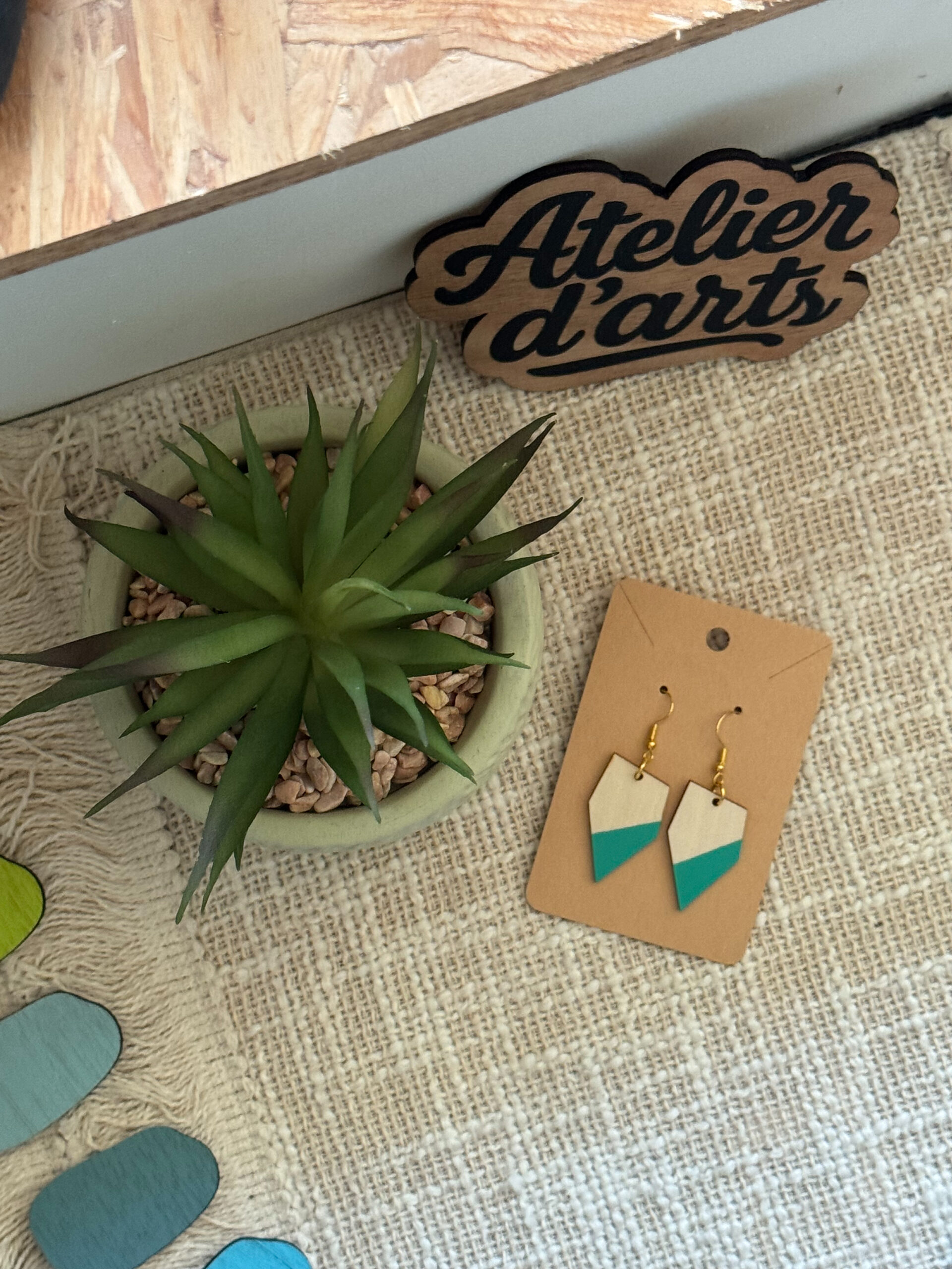 Boucles d’oreilles Polygone Océan