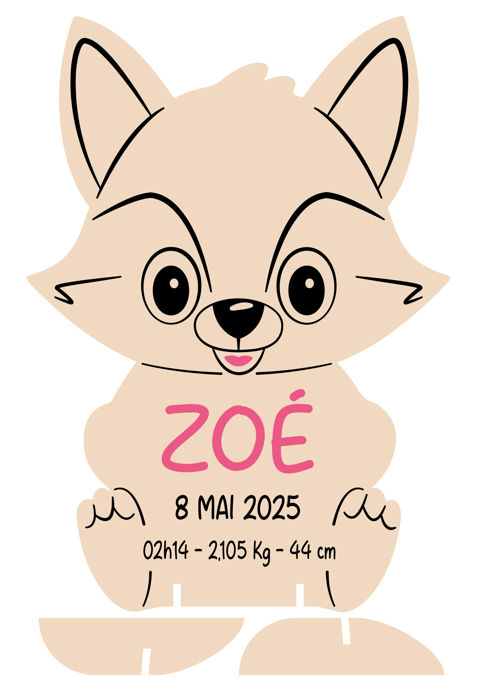Cadeaux de naissance en bois – Renard – Image 4